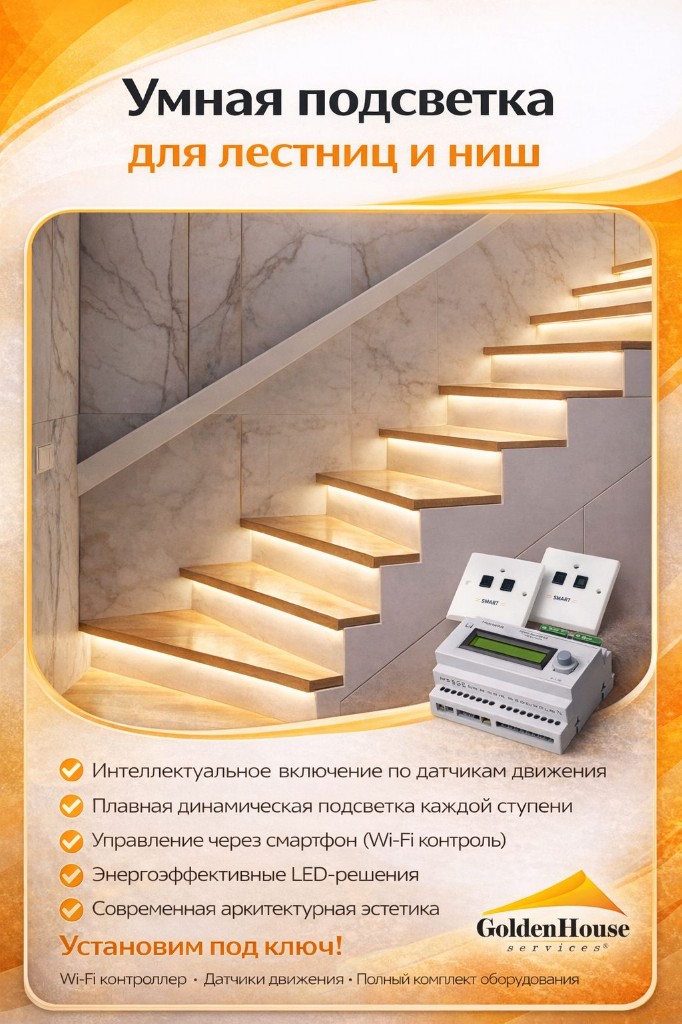 Подсветка лестниц и ниш